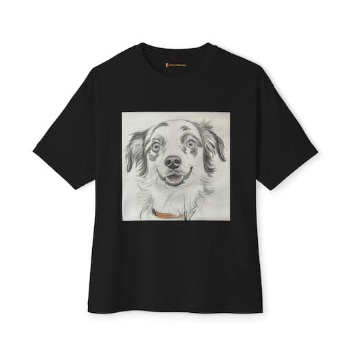 T-shirt with dog sketch